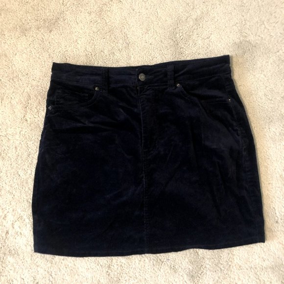 Navy Corduroy Skirt Size L - Picture 1 of 4